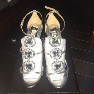 Badgley Mischka Silver Heels